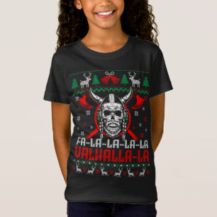 Camiseta Fa-La-La-La-Valhalla-La-Funny Viking God Ugly Xmas