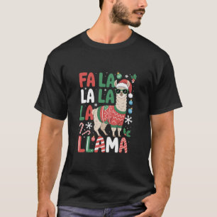 Camiseta Fa La La Llama Divertida Llama Navidad Amante de l