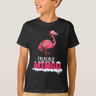 Camiseta Fa La La Mingo Flamenco Navidad Gorro Rojo Lindo