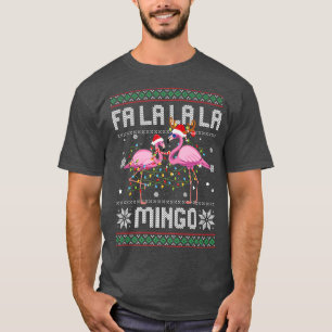 Camiseta Fa La La Mingo Flamingo Navidades alumbran feos C