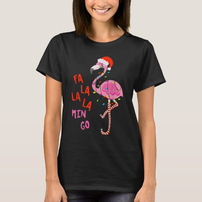Camiseta Fa La La mingo Flamingo para Navidades (Anverso)