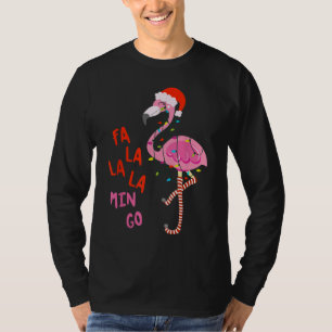 Camiseta Fa La La mingo Flamingo para Navidades
