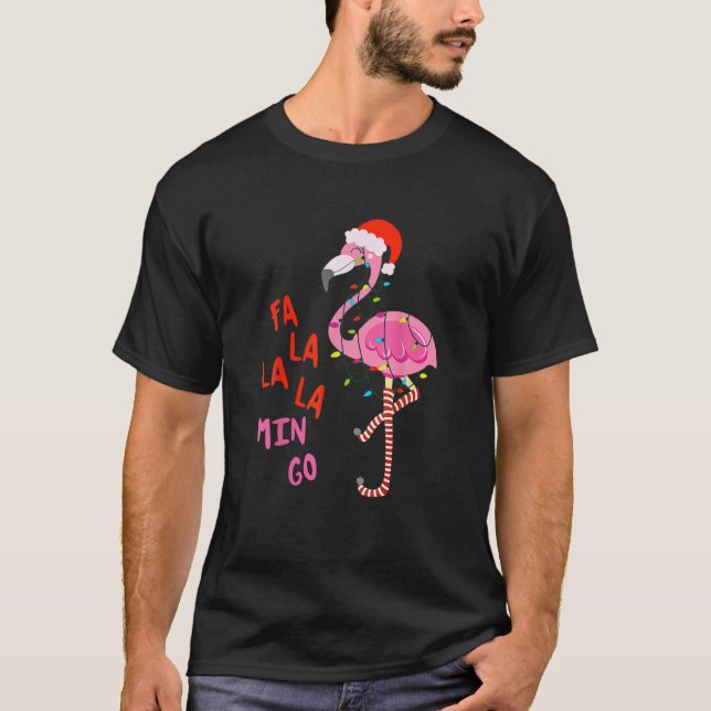 Camiseta Fa La La Mingo-Flamingo Para Navidades Xmas (Anverso)