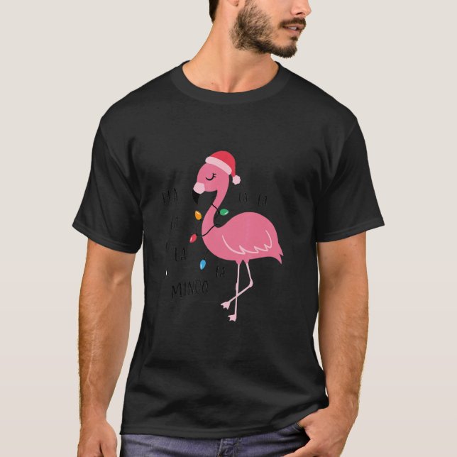 Camiseta Fa La La Mingo Flamingo Para Navidades Xmas (Anverso)