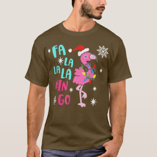 Camiseta Fa La La mingo Flamingo Para Navidades Xmas Paja