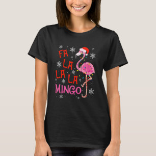 Camiseta Fa La La mingo Flamingo Para Navidades Xmas Paja
