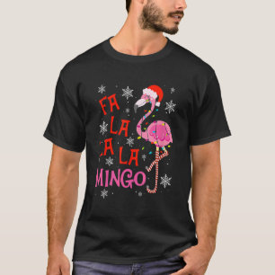 Camiseta Fa La La mingo Flamingo Para Navidades Xmas Paja