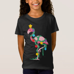 Camiseta Fa La La Mingo Flamingo rosa Árbol de Navidad Luce