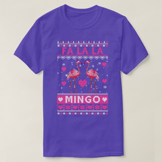 Camiseta Fa La La Mingo Flamingo Santa Pink Ugly Christine (Diseño del anverso)