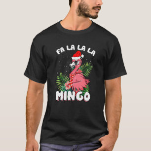 Camiseta Fa La La Mingo Santa Flamingos Para Navidades