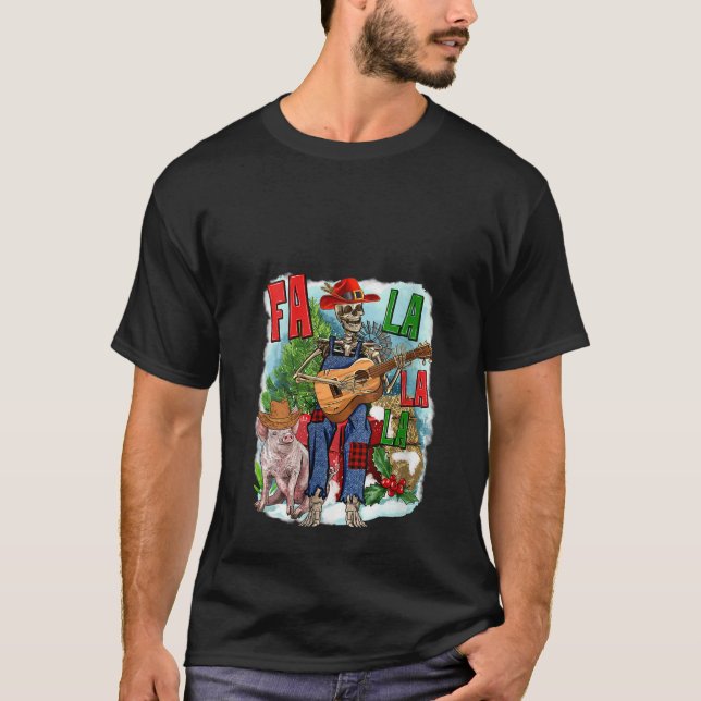 Camiseta Fa La La Skeleton Farm Life Navidades Tre (Anverso)