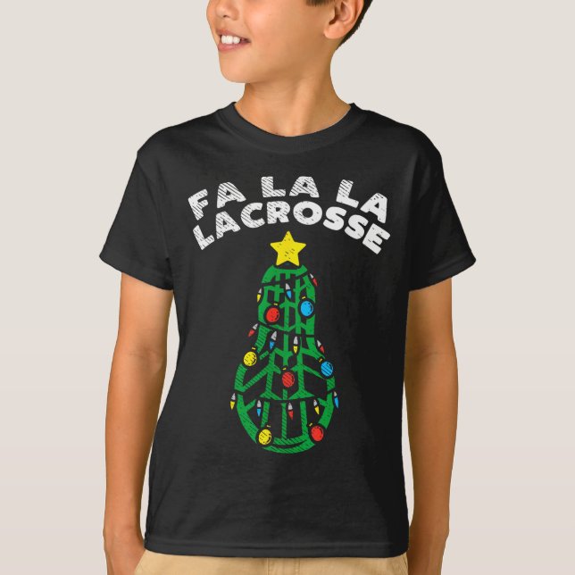 Camiseta Fa La Lacrosse Funny Christmas Lax Player Goalie T (Anverso)
