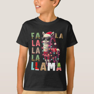 Camiseta Fa La Llama Es Graciosa Llama Navidades De Animale