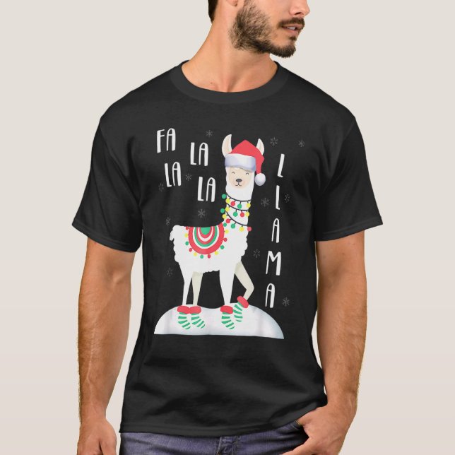 Camiseta Fa La Llama Santa Navidades Navidad (Anverso)