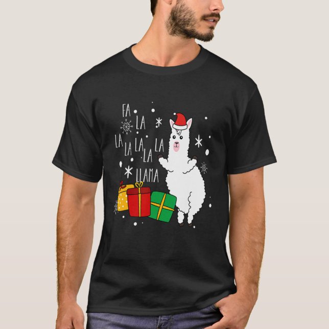 Camiseta Fa La Llama X Mas Boxes Navidades de copos de niev (Anverso)