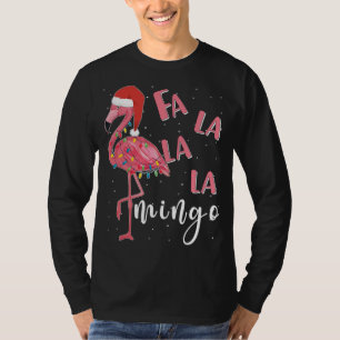 Camiseta Fa La Mingo Cute Flamingo Navidades Fla