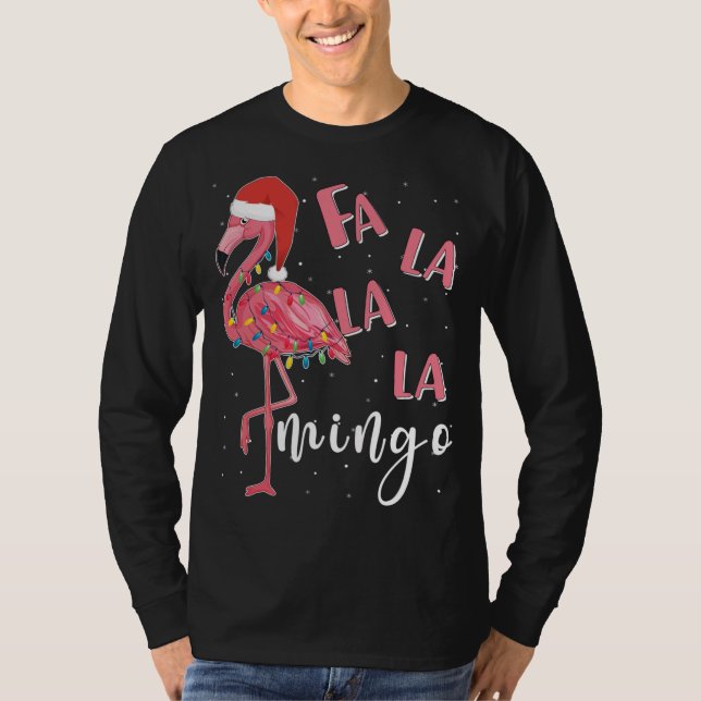 Camiseta Fa La Mingo Cute Flamingo Navidades Fla (Anverso)