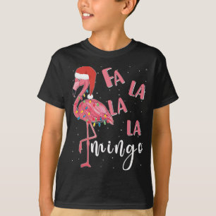 Camiseta Fa La Mingo Cute Flamingo Navidades Fla