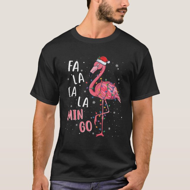 Camiseta Fa La Mingo Flamingo Árbol Tropical Xm (Anverso)