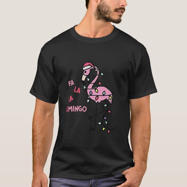 Camiseta Fa La Mingo Flamingo Santa Luces Tropical Chris (Anverso)