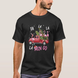Camiseta Fa Lalala Min Go Flamingo Para Navidad