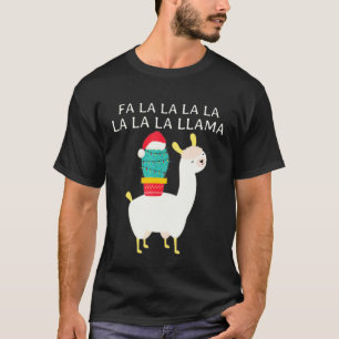 Camiseta Fa Lalalalalala Llama Cactus Navidad Hombres Mujer