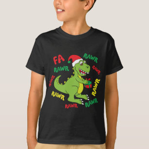 Camiseta Fa Ra Ra Rawr Santasaurus T-Rex Dino Santa Claus