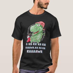 Camiseta Fa Ra Ra Rawr Santasaurus T-Rex Dino Santa Claus D