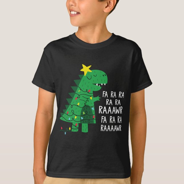 Camiseta Fa Ra Ra Rawr Tree Rex Funny Feliz Navidad Dino (Anverso)