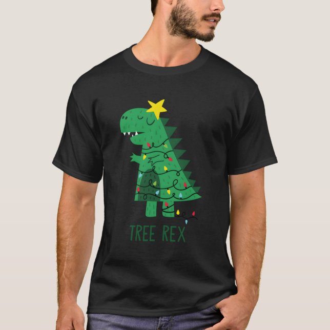 Camiseta Fa Ra Ra Rawr Tree Rex Merry Dinosaur (Anverso)