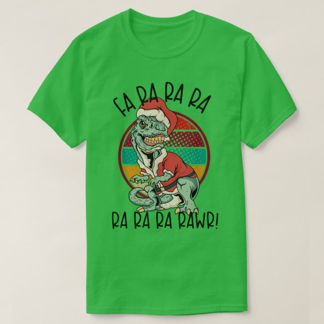 Camiseta Fa Ra RAWR Funny Santa y TREX Navidades TREX (Diseño del anverso)
