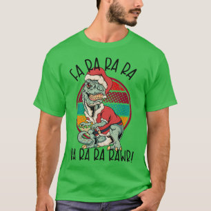 Camiseta Fa Ra RAWR Funny Santa y TREX Navidades TREX