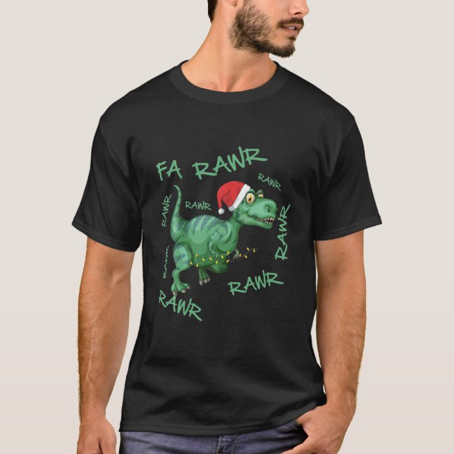 Camiseta Fa Rawr Niños graciosos Rex Navidades de dinosauri (Anverso)