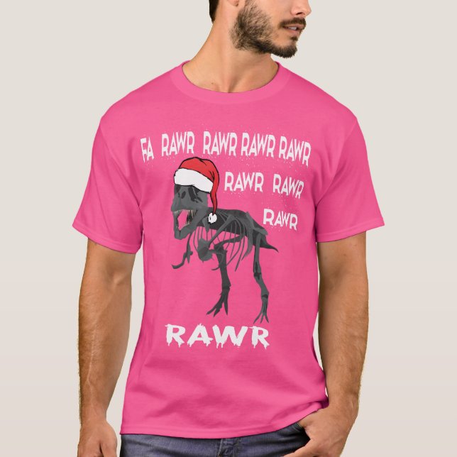Camiseta Fa Rawr Rawr Funny Navidades de dinosaurios T-Rex  (Anverso)
