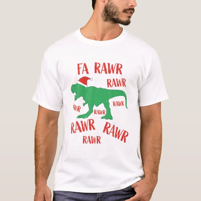 Camiseta Fa Rawr Rawr Navidades De Rawr Dinosaur (Anverso)