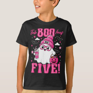 Camiseta Fab Boo Lous Cinco Cumpleaños De Niña De Halloween