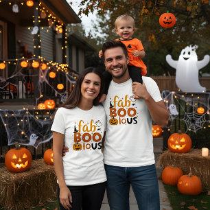 Camiseta Fab Boo Lous Cute Halloween Diseño Gráfico y Texto