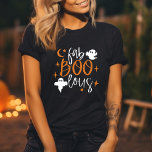 Camiseta fab Boo lous Funny Ghost Womens Halloween<br><div class="desc">su moderna camiseta de Halloween para mujeres es perfecta para el chica brujo de su vida. La camisa muestra un gráfico de brujas. El texto dice "fab Boo lous" en una fuente elegante. Esta camisa es perfecta para cualquier evento de Halloween, desde truco o trato hasta un fiesta de disfraces....</div>