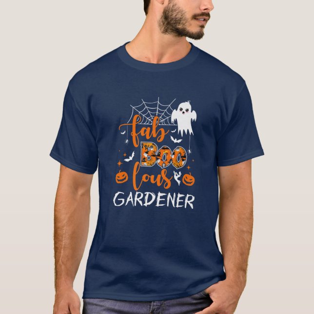 Camiseta Fab Boo Lous Gardener Funny Boo Ghost Halloween Sp (Anverso)