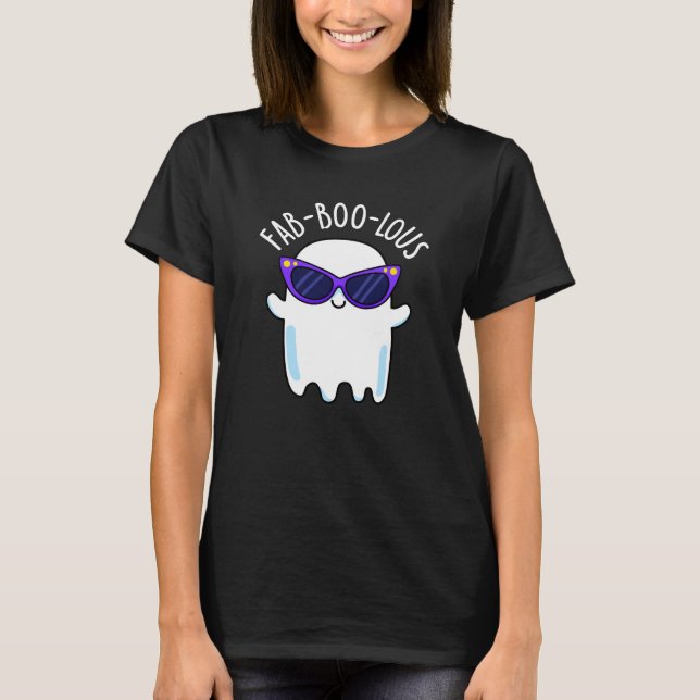 Camiseta Fab-Boo-Lous Gracioso Fantasma Pun Dark BG (Anverso)
