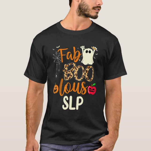 Camiseta Fab Boo Lous SLP Leopard Spooky Halloween Costume (Anverso)