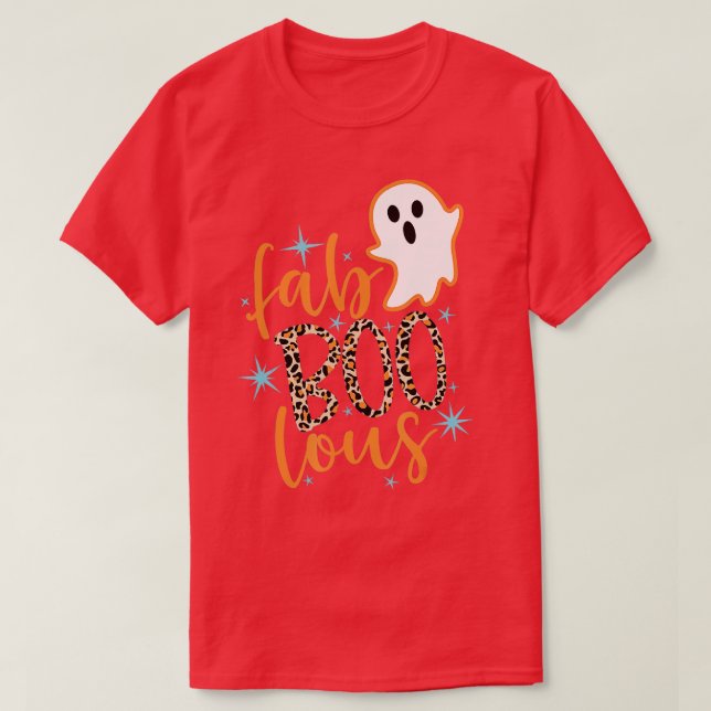 Camiseta Faboololous Leopard Fabulous Boos Autumn Pumpkin H (Diseño del anverso)