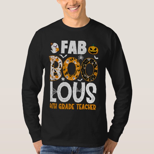 Camiseta Faboolous 4th Grade Teacher Spooky Teacher Hallowe (Anverso)
