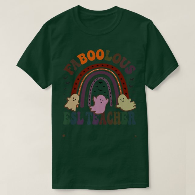 Camiseta FABOOLOUS ESL TEACHER Costume This Is My Scary Vib (Diseño del anverso)