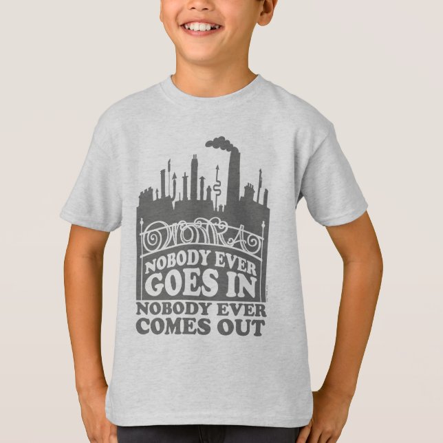 Camiseta Fábrica Willy Wonka - Nunca Entra Nadie (Anverso)
