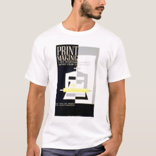 Camiseta Fabricación de impresión de color WPA 1938