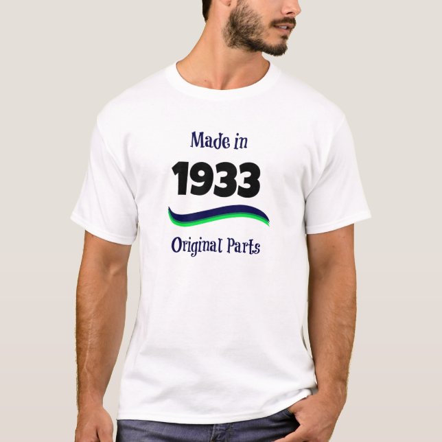 Camiseta Fabricado en 1933, Piezas Originales (Anverso)