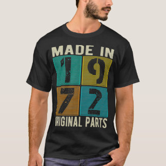 Camiseta Fabricado En 1972 Piezas Originales Retro Vintage