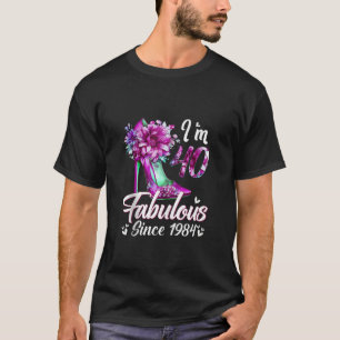 Camiseta Fabricado en 1984 Floral Vintage de 40 años 40