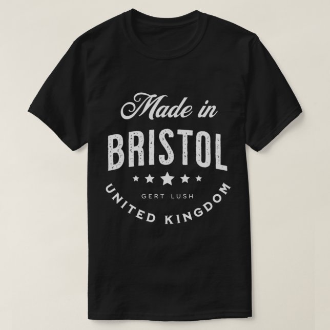 Camiseta Fabricado en Bristol, Reino Unido - Diseño de text (Diseño del anverso)
